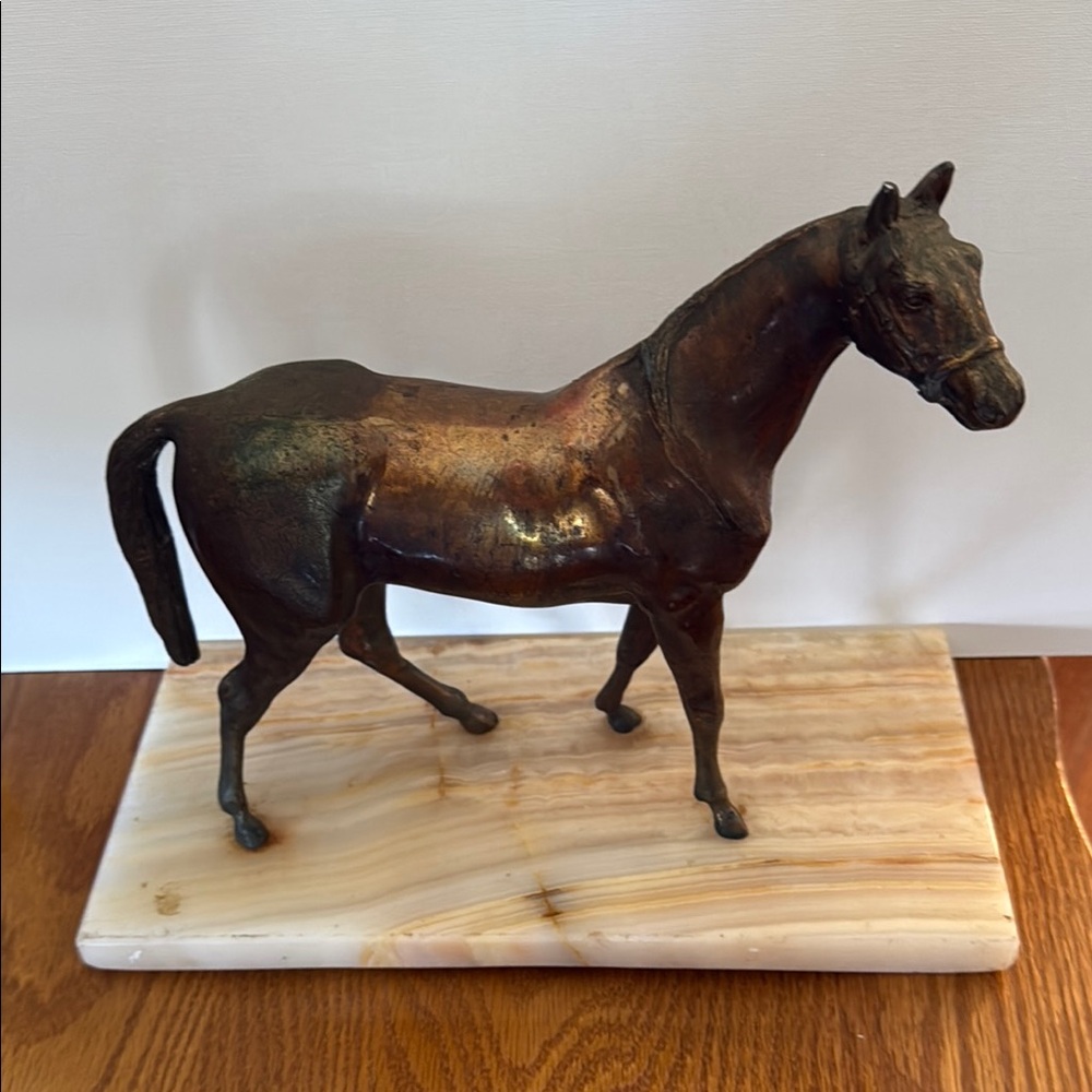 Elegant Brown and Cream Horse Decor Accent